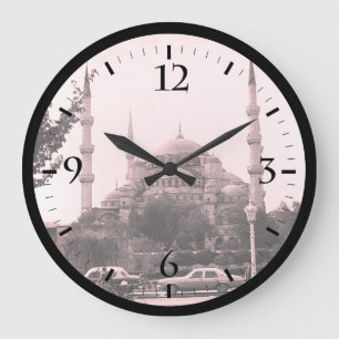 Horloge Ronde Turquie Vintage Istanbul La Mosquée Bleue Grande H