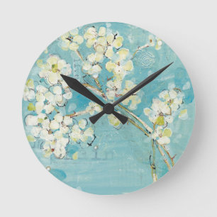 Horloge Ronde Turquoise vivante