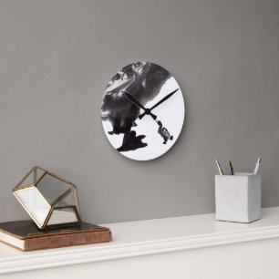 Horloge Ronde Tuschekunst chinois avec motif canard