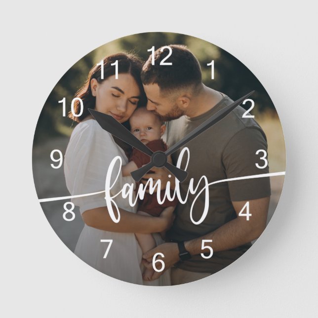 Horloge Ronde Typographie de la famille (Recto)