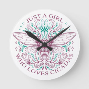 Horloge Ronde Typographie De Ligne Juste Une Fille Qui Aime Les 