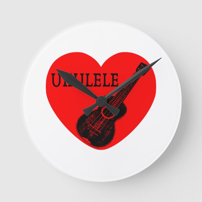 Horloge Ronde Ukulele Love (Recto)