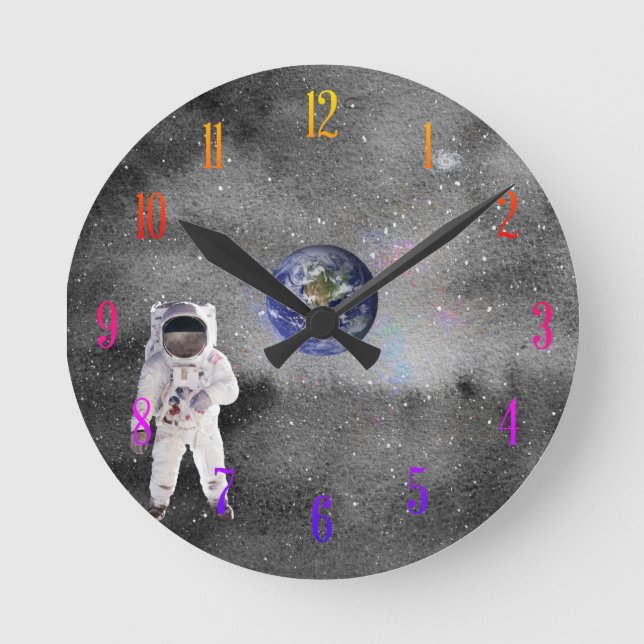 Horloge Ronde Un astronaute dans l'espace extra-atmosphérique re (Recto)
