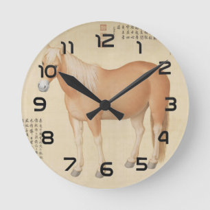 Horloge Ronde Un Cheval Nommé Hongyuzuo Fine Art