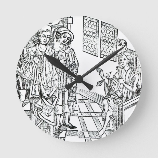 Horloge Ronde Un chirurgien visite un homme avec des flèches, de (Recto)