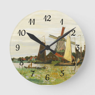 Horloge Ronde Un moulin à vent à Zaandam Claude Monet