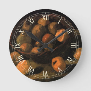 Horloge Ronde Un panier de pommes par Vincent van Gogh