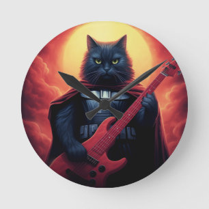 Horloge Ronde Un Riff qui secoue le Cosmos   Seigneur des chats 