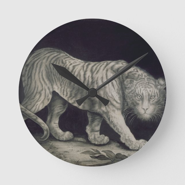 Horloge Ronde Un tigre de vagabondage (crayon sur le papier) (Recto)