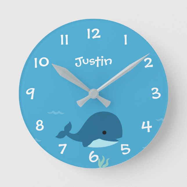 Horloge Ronde Under the Sea Whale Kids (Recto)