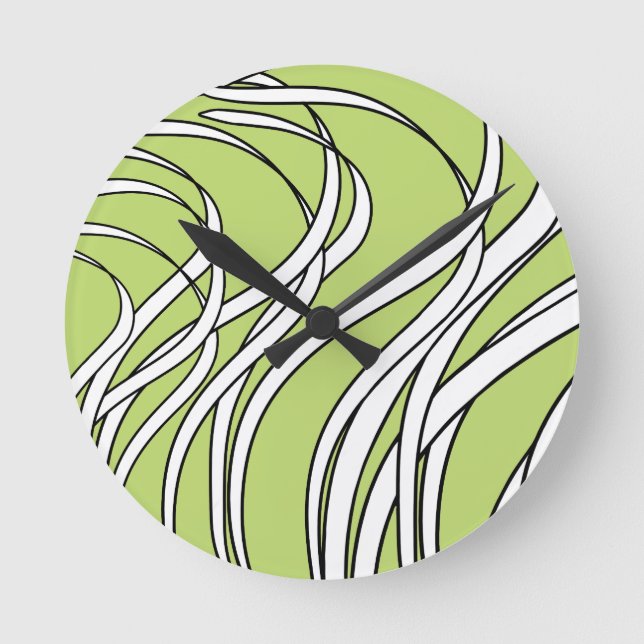 Horloge Ronde Underwater  Wave lime green (Recto)