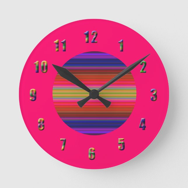 Horloge Ronde Une éclatement de couleur vive (Recto)