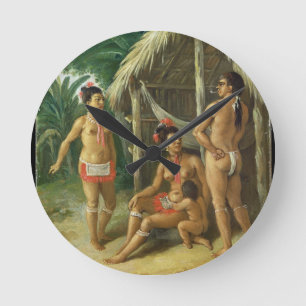 Horloge Ronde Une famille de Carib de l'Îles-Sous-le-Vent en