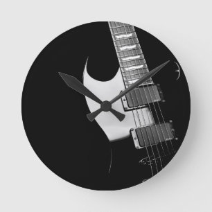 Horloge Ronde Une guitare noire