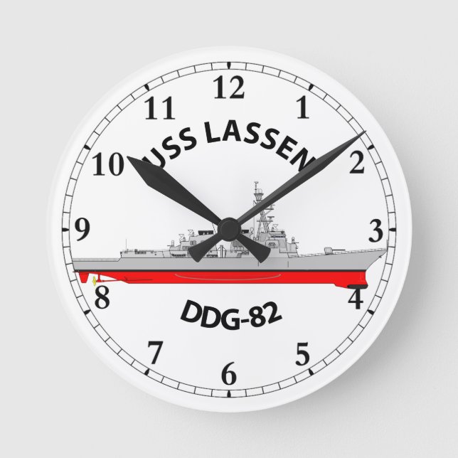 HORLOGE RONDE USS LASSEN - DDG-82 - ARLEIGH BURKE (Recto)