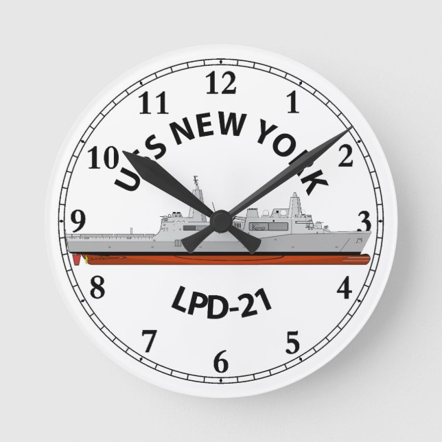 HORLOGE RONDE USS NEW YORK, LPD-21, SAN ANTONIO (Recto)