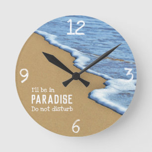 Horloge Ronde Vacances Sur La Plage, Ne Pas Distourber