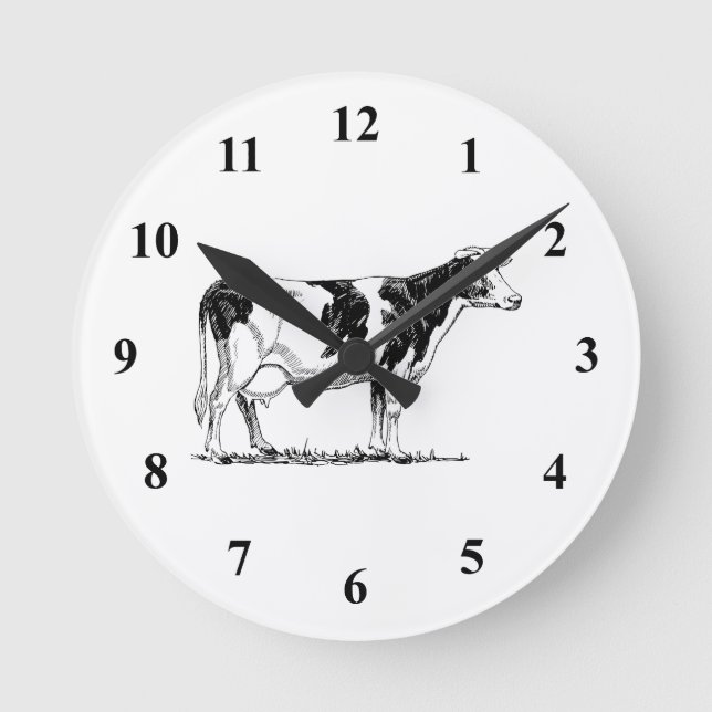 Horloge Ronde Vache du Holstein (Recto)