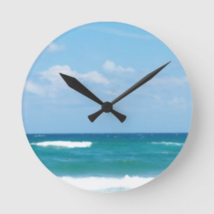 HORLOGE RONDE VAGUES DE L'OCÉAN