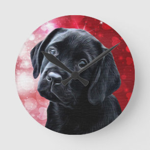 Horloge Ronde Valentine Puppy