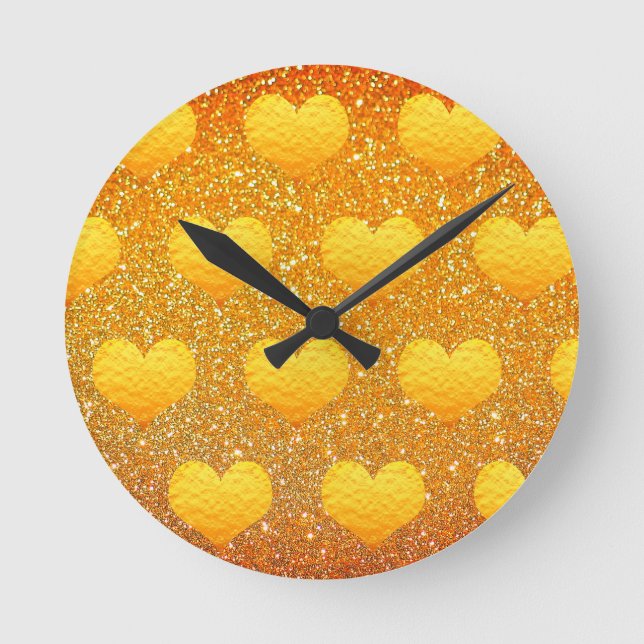 Horloge Ronde Valentine's Day Gold Heart (Recto)