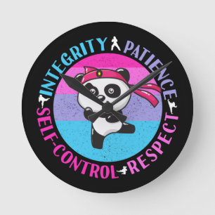 Horloge Ronde Valeurs des arts martiaux - Karate Girly Mindset