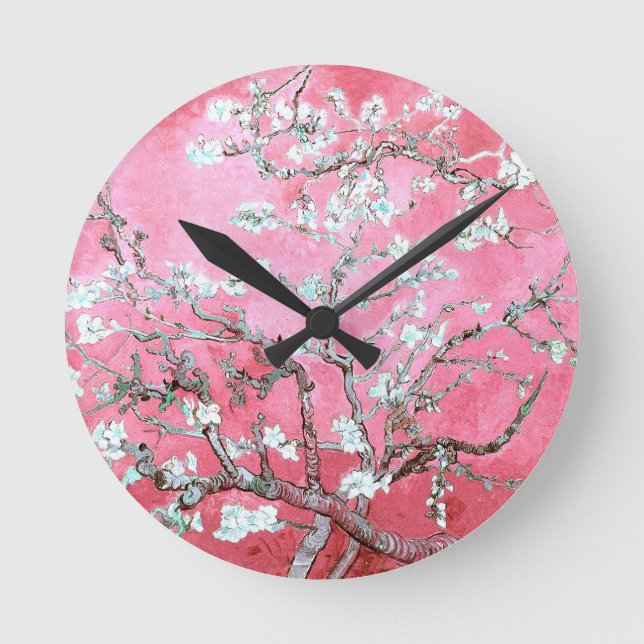 Horloge Ronde Van Gogh Almond Blossoms rose Bleu (Recto)