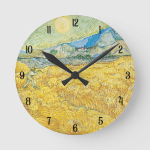 Horloge Ronde Van Gogh Champ de blé Art Lover Cadeau et décorati
