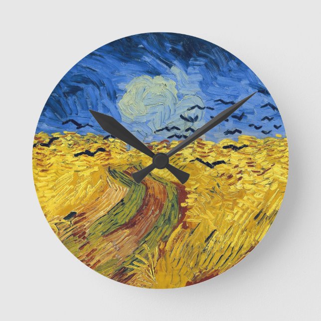 Horloge Ronde Van Gogh Champs de blé Impressionniste Peinture (Recto)