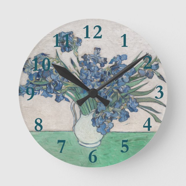 Horloge Ronde Van Gogh Iris Vase Peinture Impressionnisme (Recto)