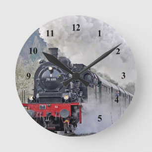 Horloge Ronde Vapeur de train vintage Locomotive Photo
