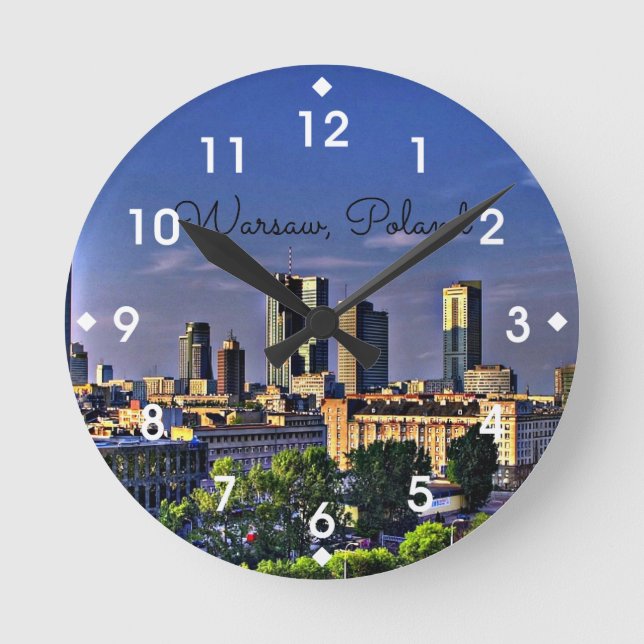 Horloge Ronde Varsovie, Pologne, paysage urbain (Recto)
