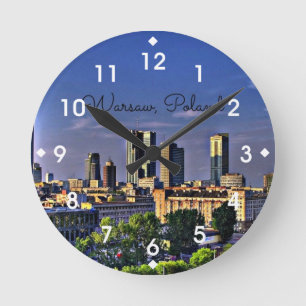 Horloge Ronde Varsovie, Pologne, paysage urbain