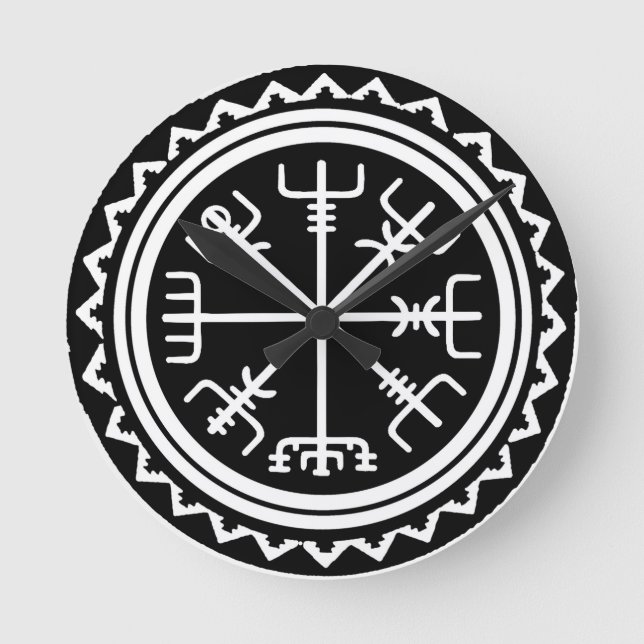 Horloge Ronde Végétal Viking Compas Nautique (Recto)
