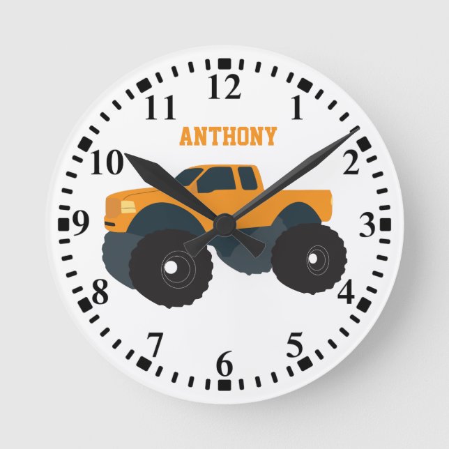 Horloge Ronde Véhicule Monster Personnalisé (Recto)