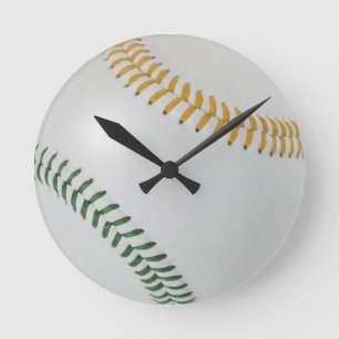 Horloge Ronde Ventilateur de baseball_couleur_couleur_lacets_go_