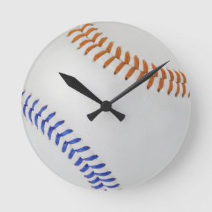 Horloge Ronde Ventilateur de baseball_couleur_couleur_lacets_og_