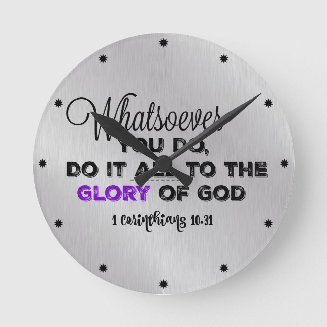 Horloge Ronde Verset biblique inspirant (Recto)
