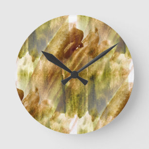 Horloge Ronde vert d'art, arrière - plan brun de peinture de