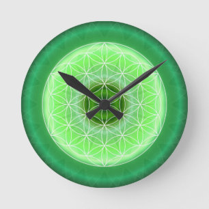 Horloge Ronde vert de chakra de 4 coeurs créé par Tutti