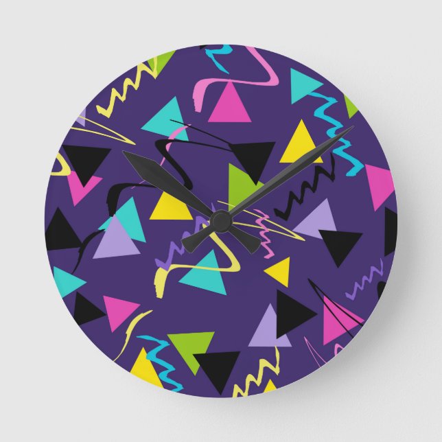 Horloge Ronde Vibes en néon Super des années 80 #1 #décoration # (Recto)