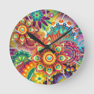 Horloge Ronde Vibrant Abstract