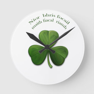 Horloge Ronde Vieux dictons irlandais sur des produits de design