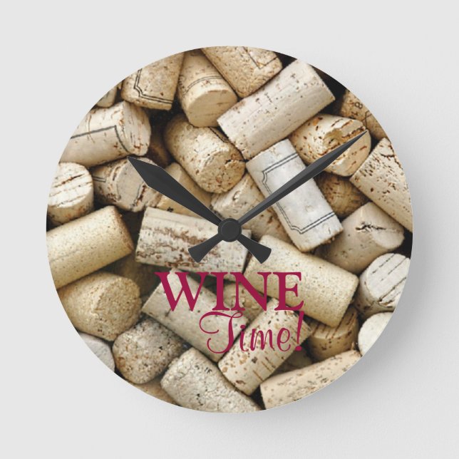 Horloge Ronde Vin Corks-Vin Time ! (Recto)