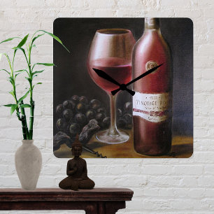 Horloge Ronde Vin rouge