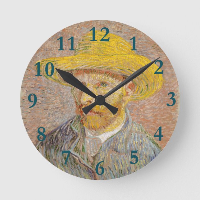 Horloge Ronde Vincent Van Gogh Auto-portrait peinture impression (Recto)