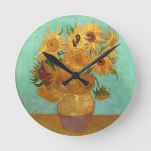 Horloge Ronde Vincent Van Gogh Douze Tournesols Dans Un Vase