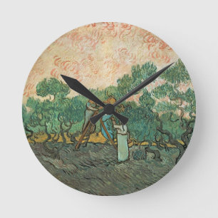 Horloge Ronde Vincent van Gogh   les récolteuses olives,