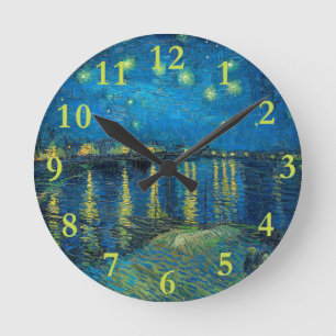 Horloge Ronde Vincent Van Gogh Nuit étoilée sur le Rhône