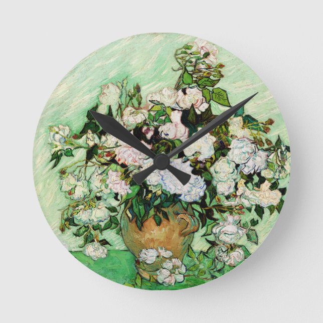 Horloge Ronde Vincent Van Gogh Roses (1890) (Recto)